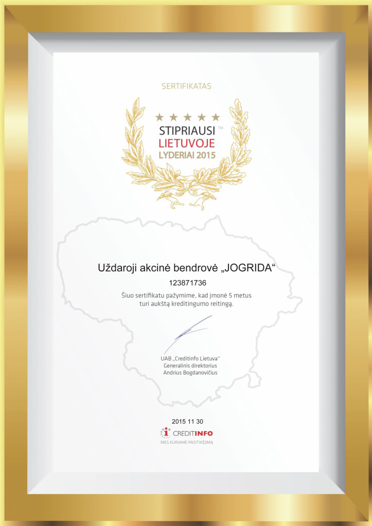 Stipriausi Lietuvoje 2016 - UAB Jogrida